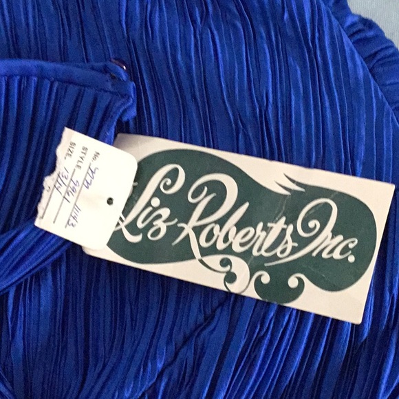 NWT Blue Liz Roberts Dress W/ Belt/buttons - Picture 7 of 8